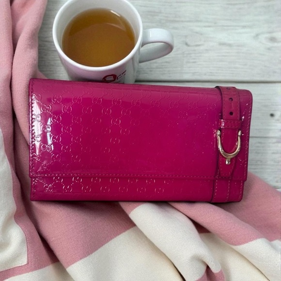 Gucci Handbags - Gucci Guccissima Patent Leather Wallet